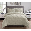 Load image into Gallery viewer, King Comforter + 2 King Shams Taupe Dasean Microfiber Traditional Comforter Set
