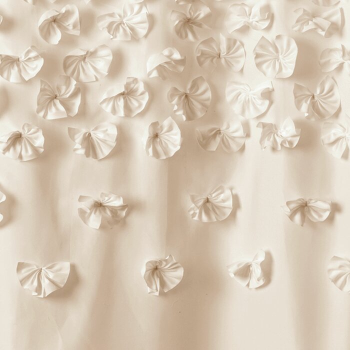 72'' H x 72'' W Ivory Dasiah Floral Single Shower Curtain