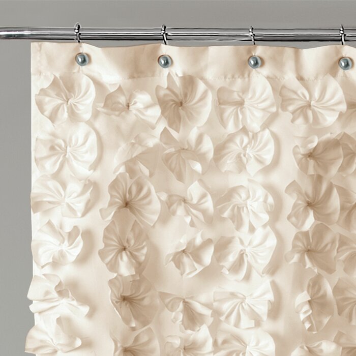 72'' H x 72'' W Ivory Dasiah Floral Single Shower Curtain