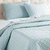 Full/Queen Coverlet + 2 Shams Blue Dastan Microfiber Reversible Modern & Contemporary Coverlet / Bedspread Set