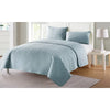 Full/Queen Coverlet + 2 Shams Blue Dastan Microfiber Reversible Modern & Contemporary Coverlet / Bedspread Set