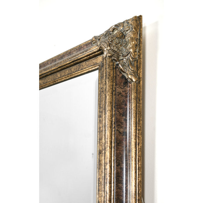Burl Marble and Gold David-Paul Rectangle Wall Mirror