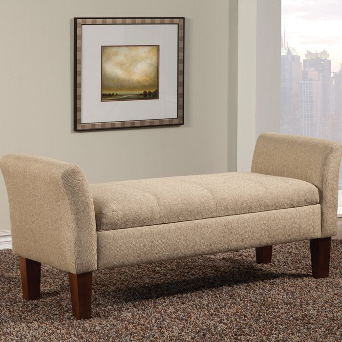 Tan Davis Upholstered Storage Bench QL208