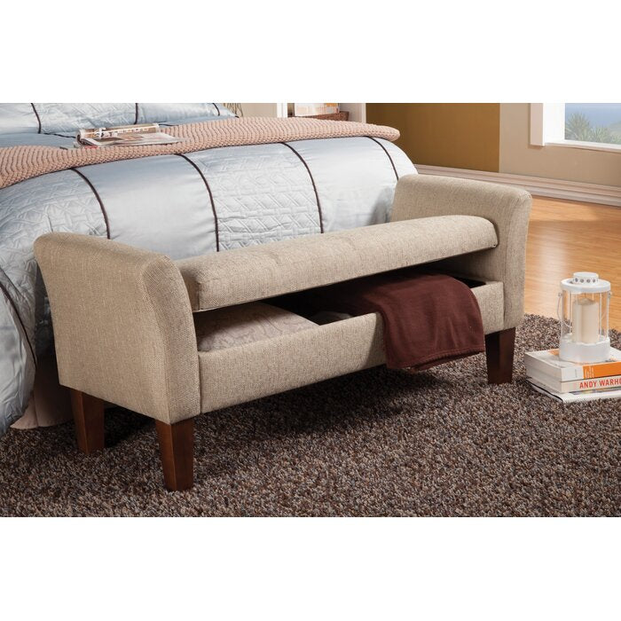 Tan Davis Upholstered Storage Bench QL208