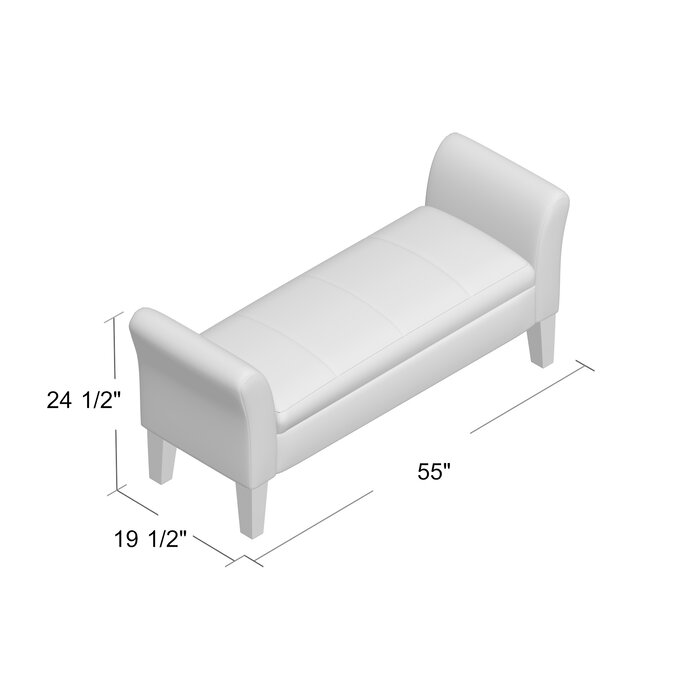 Tan Davis Upholstered Storage Bench QL208