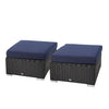 Blue Rattan Patio Sectional Sofa, (Set of 2)