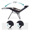 Black Dealie Reclining Zero Gravity Chair with Cushion