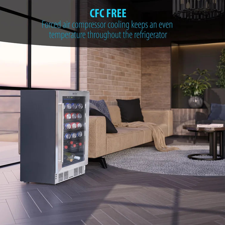 115 Cans (12 oz.) Convertible Beverage Refrigerator with Wine Storage
