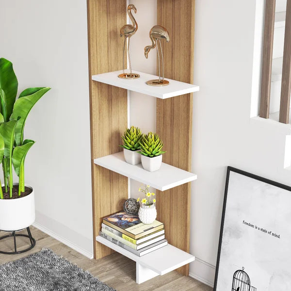 (5 Shelves) 67" H x 18" W x 9" D Deddrick Corner Bookcase