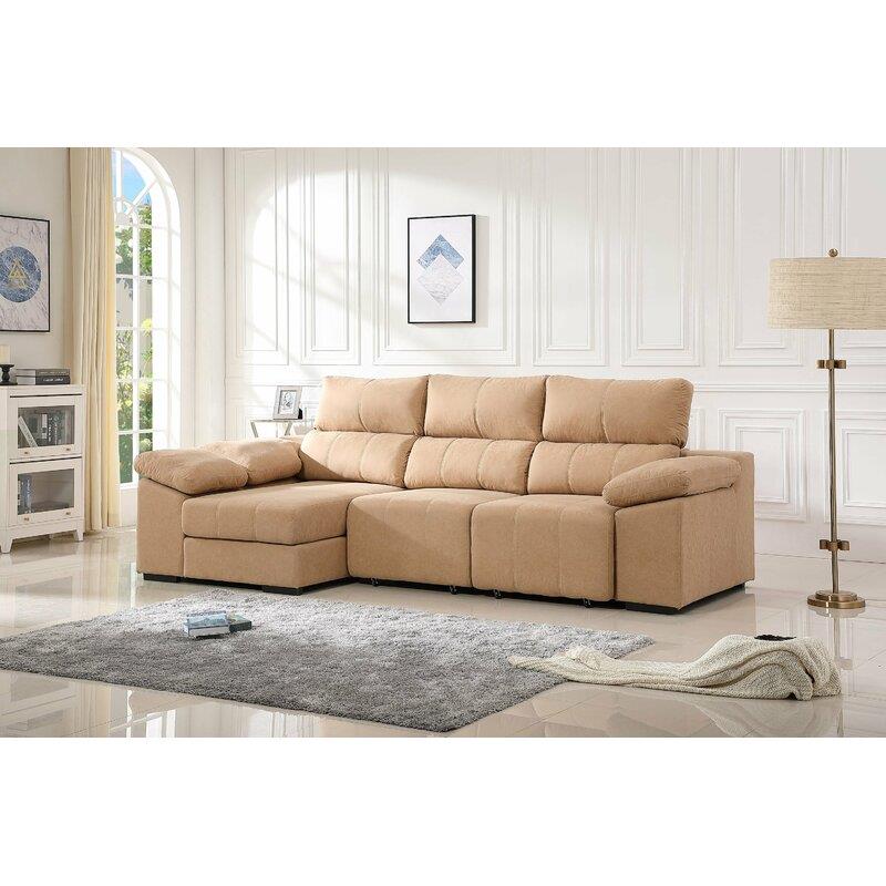 Defries 111" Wide Sleeper Sofa & Chaise with Ottoman