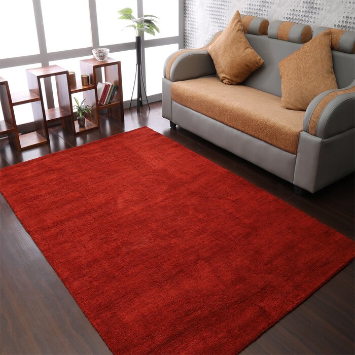 Delano Hand-Knotted Wool Red 8'3" x 10' Area Rug ERUG260