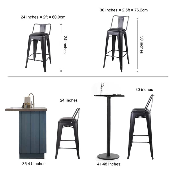 Black Delpha Counter Stool (Set of 4)