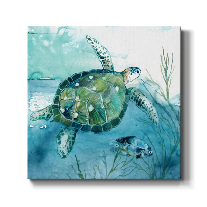 24" H x 24" W x 1" D Delray Sea Turtle I - Wrapped Canvas Print