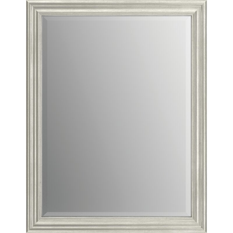 41.34" x 29.33" Nickel Deluxe Modern Beveled Bathroom/Vanity Mirror