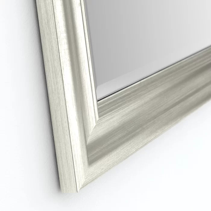 27.87" x 20.63" Nickel Deluxe Modern Beveled Bathroom/Vanity Mirror