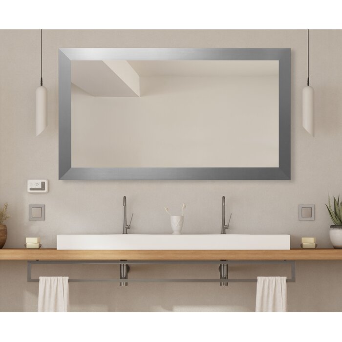 48" H x 36" W Dematteo Rectangle Wood Wall Mirror