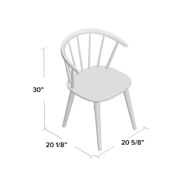 Black Demi-Lee Solid Wood Windsor Back Side Chair (Set of 2)