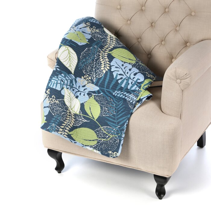 Denning Tropical Leaves Cotton Throw EE784