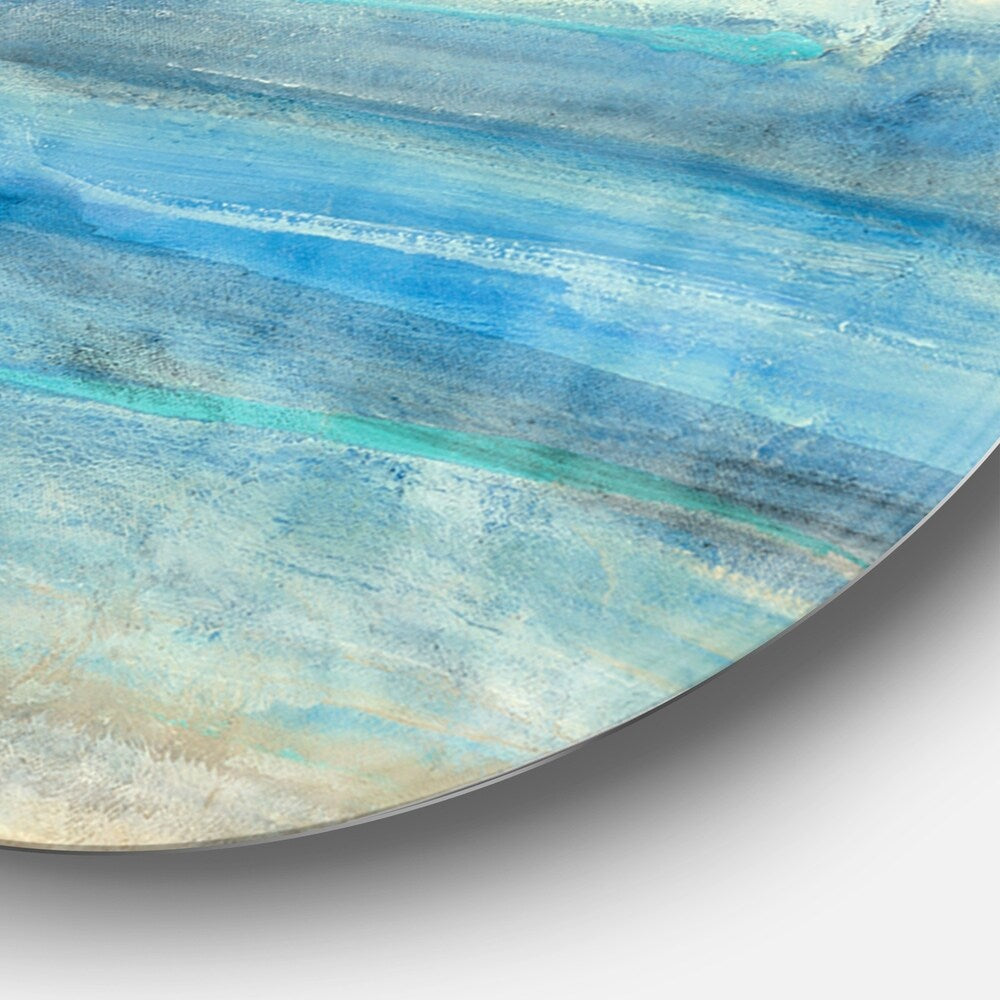 'Ocean Mineral Waves' Nautical & Coastal Metal Circle Wall Art - 23 x 23 - disc of 23 inch