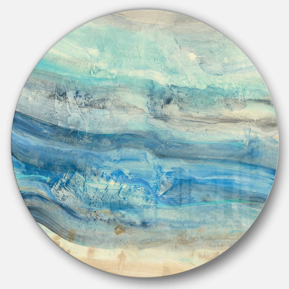 'Ocean Mineral Waves' Nautical & Coastal Metal Circle Wall Art - 23 x 23 - disc of 23 inch
