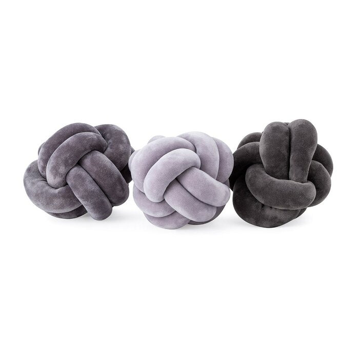 9" H x 9" W Gray/White Desroches Throw Pillow (set of 3) EE608