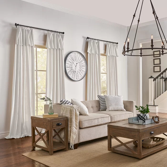 50" W x 108" L Destini 100% Cotton Solid Semi-Sheer Rod Pocket Single Curtain Panel