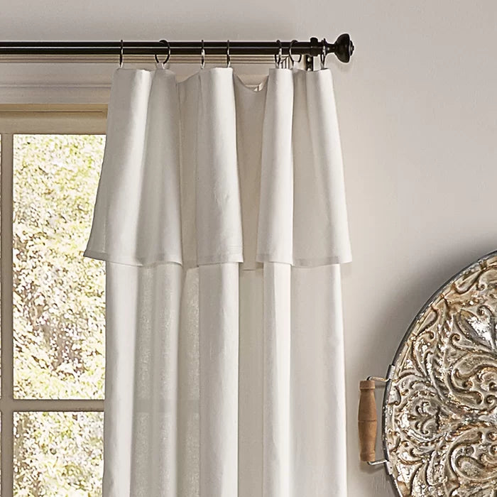 50" W x 108" L Destini 100% Cotton Solid Semi-Sheer Rod Pocket Single Curtain Panel