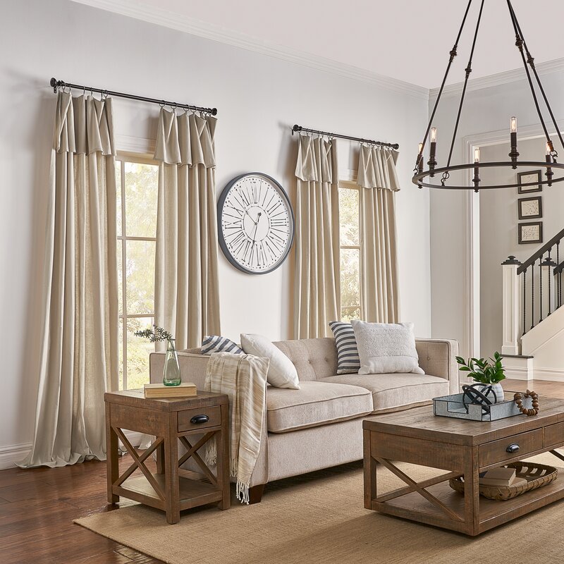 50" W x 84" L Destini 100% Cotton Solid Semi-Sheer Rod Pocket Single Curtain Panel