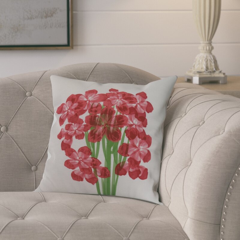 16" x 16" Red Dever Square Pillow Cover & Insert #CR1224