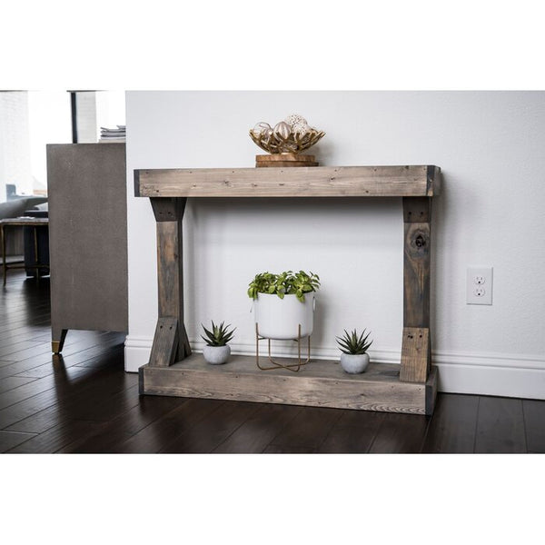 Gray Dexter Solid Wood Console Table Salvage Co Indy