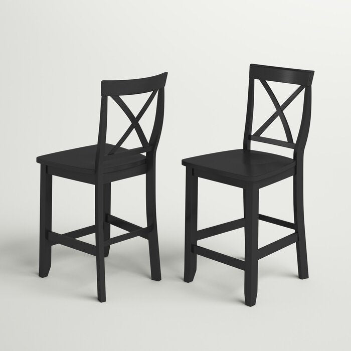 Black Diamondback Solid Wood Counter Stool (Set of 2)