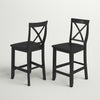 Black Diamondback Solid Wood Counter Stool (Set of 2)