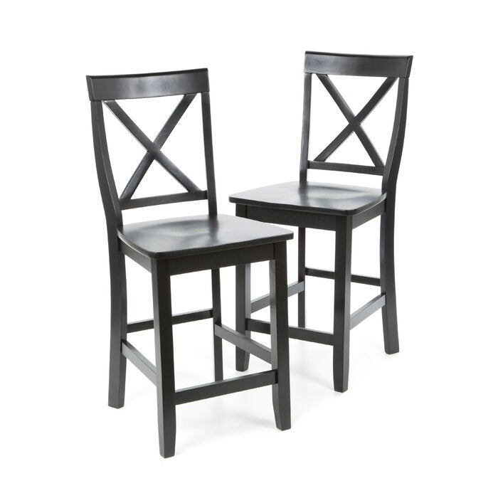 Black Diamondback Solid Wood Counter Stool (Set of 2)