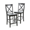 Black Diamondback Solid Wood Counter Stool (Set of 2)