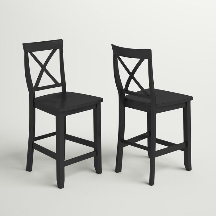 Black Diamondback Solid Wood Counter Stool (Set of 2)