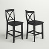 Black Diamondback Solid Wood Counter Stool (Set of 2)