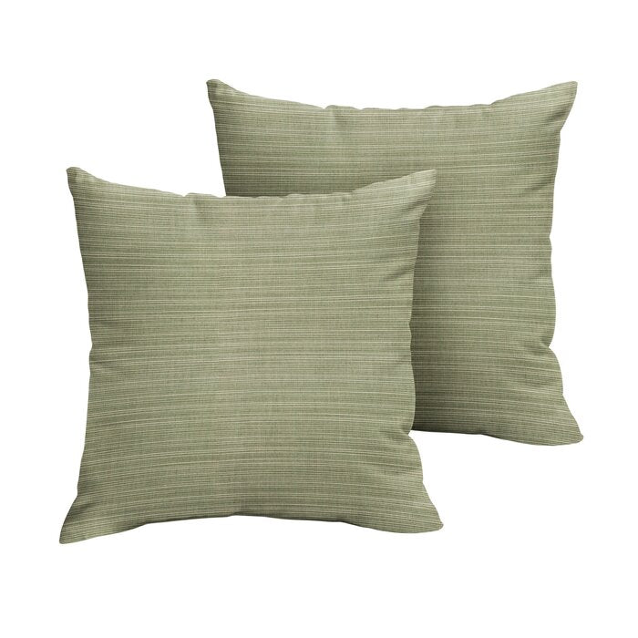 22" x 22" Diceman Sunbrella Textured Light Green/Ivory Indoor/Outdoor Throw Pillow Cover & Insert (Set of 2)