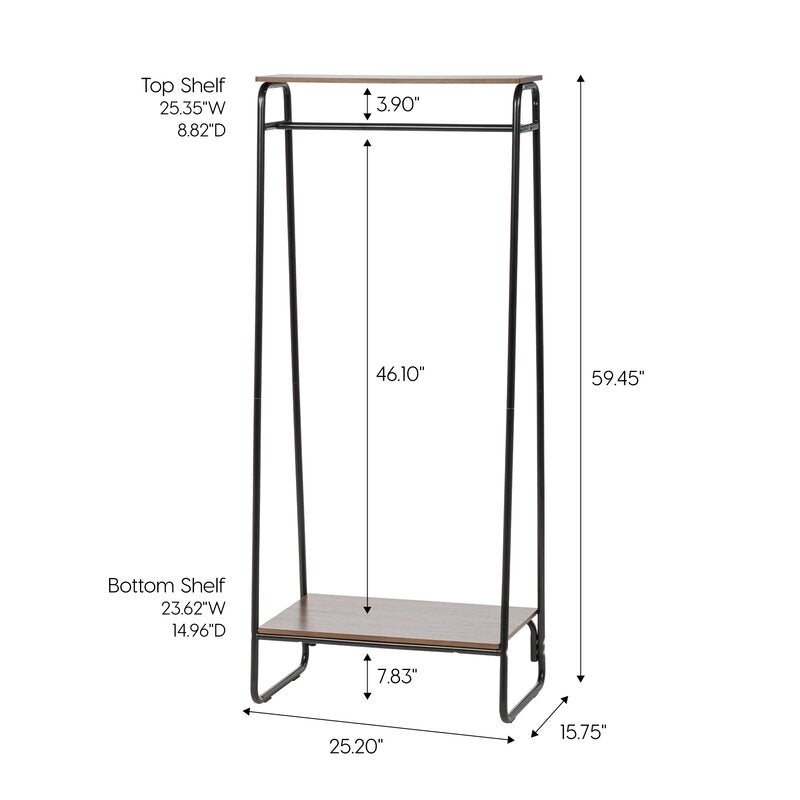 Black/Brown Diggs 25.2'' Clothes Rack