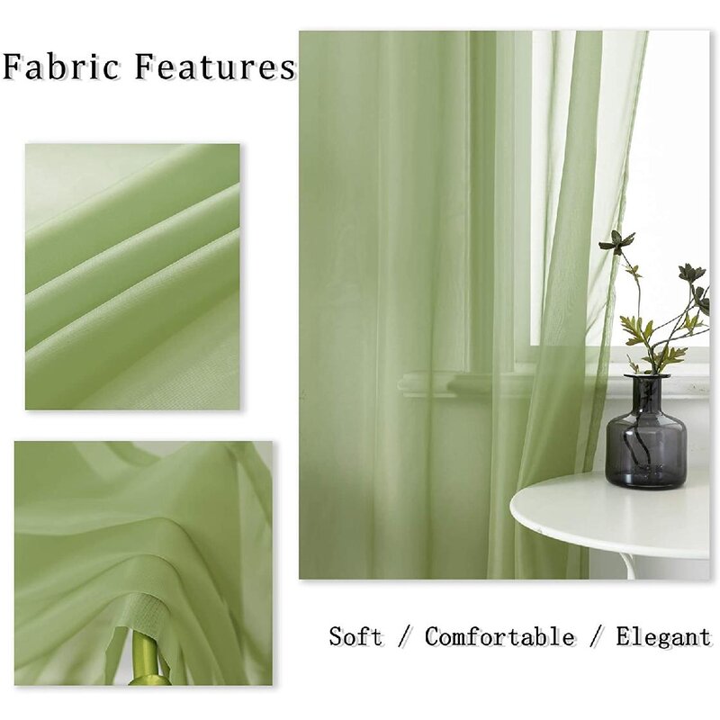 Diller Solid Color Semi Sheer Grommet Curtain Panels (Set of 2)