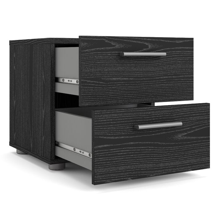 Black Woodgrain Dillwyn 16.65'' Tall 2 - Drawer Nightstand