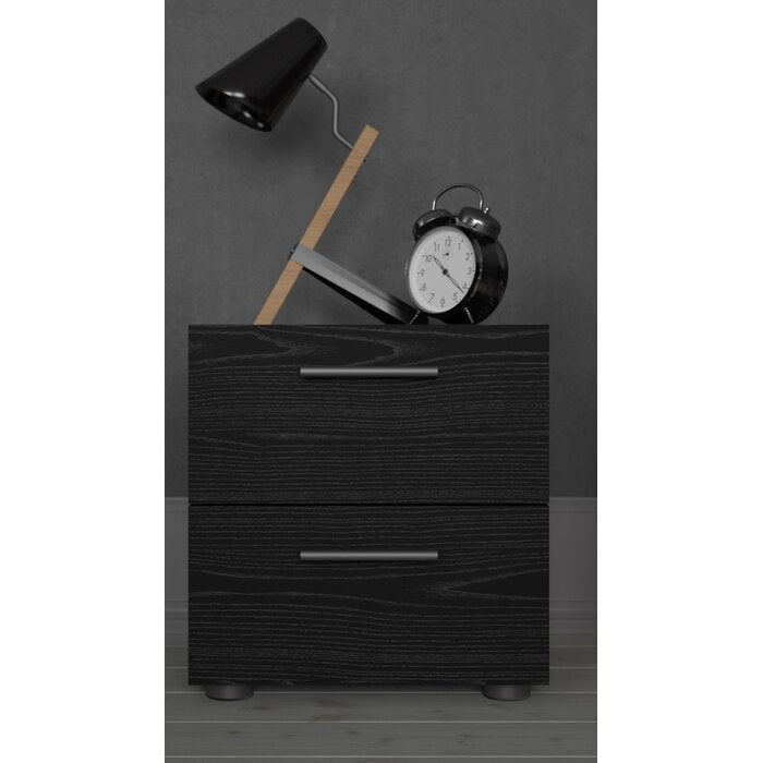 Black Woodgrain Dillwyn 16.65'' Tall 2 - Drawer Nightstand