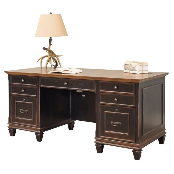 Brown Django Solid Wood Executive Desk Salvage Co Indy