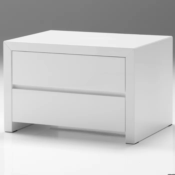 16" H x 24" W x 18" D High Gloss White Donaghy 2 - Drawer Nightstand