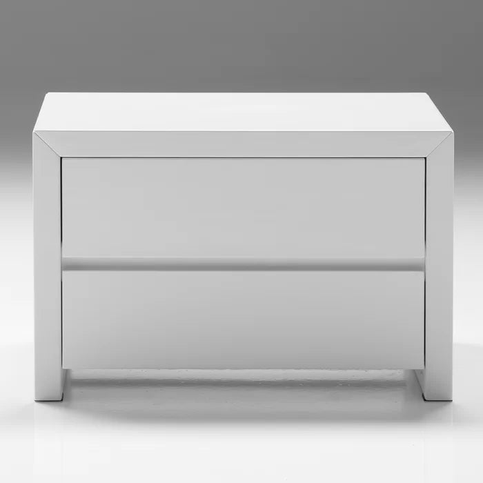 16" H x 24" W x 18" D High Gloss White Donaghy 2 - Drawer Nightstand