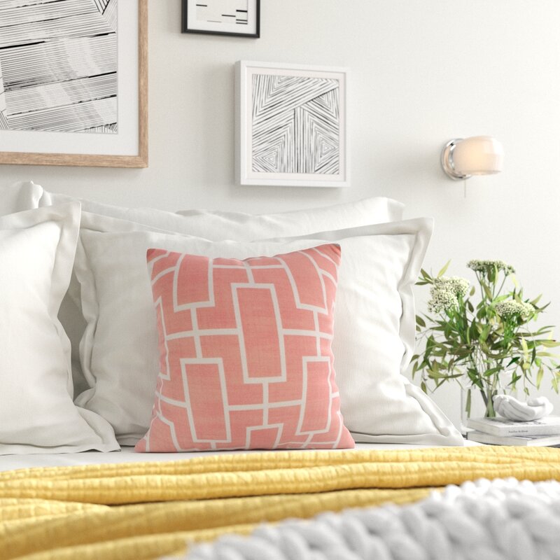 16" x 16" Coral Donalsonville Square Pillow Cover and Insert AT100