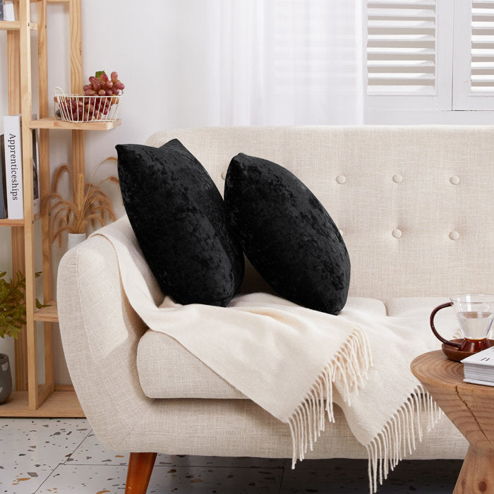 18" x 18" Black Dondee Pillow Cover - Set of 2