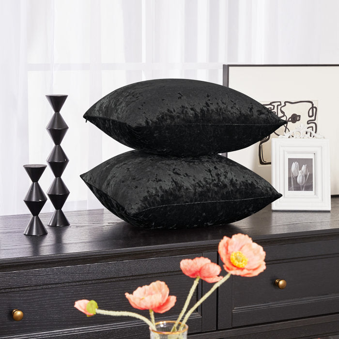 18" x 18" Black Dondee Pillow Cover - Set of 2