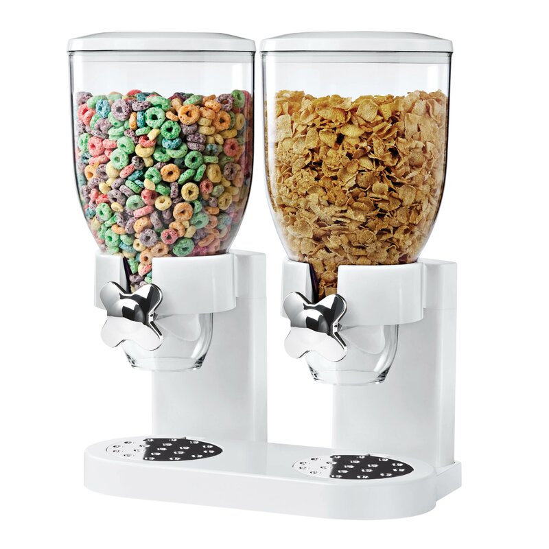 White Double Cereal Dispenser, LC202