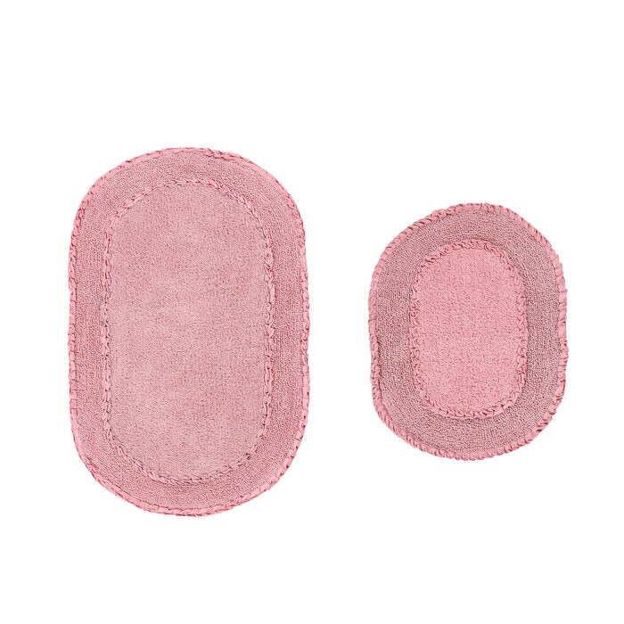 Pink Double Ruffle 2 Piece Bath Rug Set – Salvage & Co Indy