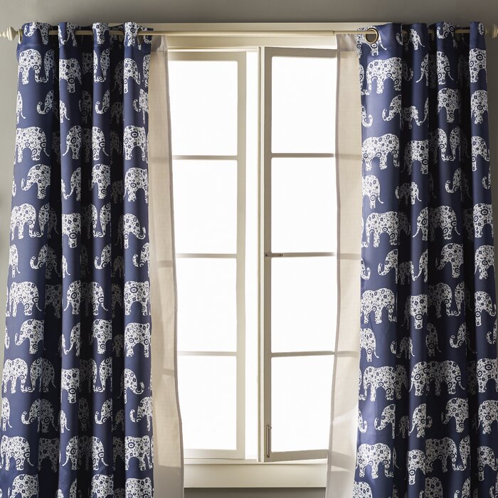 Bennett Wildlife Animal Print Room Darkening Grommet Curtains/Drapes (Set of 2) #EE135